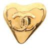 Chanel CC Gold Plated Heart Brooch Secondhand