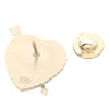 Chanel Gold Plated Enamel and Faux Pearl Coco Heart Brooch Secondhand