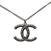 Chanel CC Ruthenium Plated Pendant Necklace Secondhand