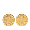 Secondhand Hermès Gold Plated Bijouterie Fantaisie Clou De Selle Clip On Earrings