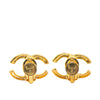 Chanel Gold Plated CC Clip On Earrings Secondhand