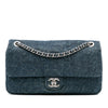 Chanel Large Embroidered Denim Camellia Flap Secondhand