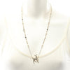 Chanel CC Gold Plated Faux Pearl and Rhinestone Deer Pendant Necklace Secondhand