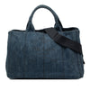 Prada Denim Canapa Logo Satchel Secondhand
