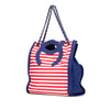 Secondhand Chanel Paris Venice CC Canvas Mariniere Chain Tote