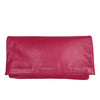 Yves Saint Laurent maxi clutch bag in fuchsia leather