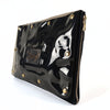 Yves Saint Laurent logo envelope model clutch bag in black leather