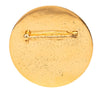 Chanel Gold Plated Enamel Coco Star Logo Round Brooch Secondhand
