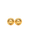 Chanel Gold Plated Logo Round Clip On Earrings Secondhand