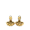 Chanel CC Gold Plated Swirl Button Clip On Earrings Secondhand