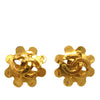 Chanel CC Gold Plated Floral Clip On Earrings Secondhand