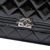 Chanel Quilted Patent Boy Wallet on Chain Secondhand
