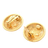 Chanel CC Gold Plated Round Clip On Earrings Secondhand