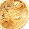 Chanel CC Gold Plated Round Clip On Earrings Secondhand