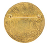 Chanel Gold Plated Round CC Logo Brooch Secondhand