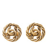 Chanel CC Gold Plated Twisted Round Clip On Earrings Secondhand