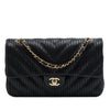 Chanel Medium Classic Chevron Calfskin Pleated Double Flap Secondhand