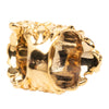 Gucci Gold Plated Crystal Lion Head Ring Secondhand