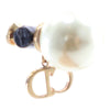 Dior Gold Plated Faux Pearl Logo and Star Tribales Drop Push Back Earrings Secondhand