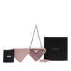 Prada Mini Crystal Embellished Satin and Leather Triangle Pouch Secondhand