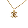 Chanel CC Gold Plated Textured Pendant Necklace Secondhand