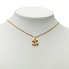 Chanel CC Gold Plated Textured Pendant Necklace Secondhand