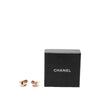 Chanel CC Gold Plated Bicolor Enamel Flower Bullet Back Earrings Secondhand