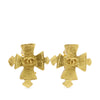 Chanel CC Gold Plated Cross Clip On Earrings Secondhand