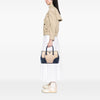 Prada Medium Canvas and City Calf Stitch Galleria Double Zip Satchel Secondhand