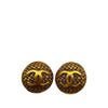 Chanel CC Gold Plated Woven Round Clip On Earrings Secondhand