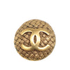 Chanel CC Gold Plated Woven Round Clip On Earrings Secondhand