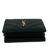 Saint Laurent Grain de Poudre Monogram Trifold Wallet Secondhand