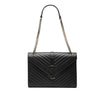 Saint Laurent Large Calfskin Chevron Monogram Envelope Bag Secondhand