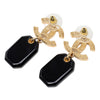 Chanel CC Gold Plated Strass and Resin No 5 Drop Push Back Earrings Secondhand