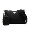 Prada Saffiano Trimmed Re Nylon Zip Top Crossbody Secondhand
