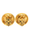 Chanel Gold Plated CC Round Clip On Earrings Secondhand