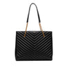 Saint Laurent Large Chevron Grain De Poudre Tribeca Shopping Tote Secondhand