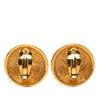 Chanel Gold Plated CC Round Clip On Earrings Secondhand