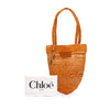 Secondhand Chloé Small Raffia Embroidered Logo Summer Banana Tote