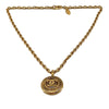Chanel CC Gold Plated Medallion Sunburst Pendant Necklace Secondhand