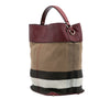 Secondhand Burberry Medium Mega Check Canvas and Grained Calfskin Ashby Tassel Bucket Bag