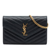 Secondhand Saint Laurent Grain De Poudre Cassandre Envelope Chain Wallet