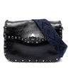 Valentino Medium Craquele Calfskin Guitar Strap Rockstud Rolling Flap Crossbody Secondhand