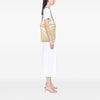 LOEWE Linen Embossed Calfskin Anagram Shopper Tote Secondhand