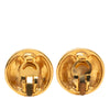 Chanel Gold Plated CC Round Clip On Earrings Secondhand