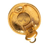 Chanel Gold Plated CC Round Clip On Earrings Secondhand