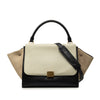 Celine Medium Tricolor Calfskin and Canvas Trapeze Satchel Secondhand