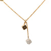 Louis Vuitton Gold Plated and Silver Plated Crystal Luckygram Game On Dice Pendant Necklace Secondhand