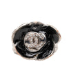 Chanel CC Brass and Strass Enamel Camellia Ring Secondhand