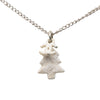 Chanel Silver Plated CC Christmas Tree Pendant Necklace Secondhand